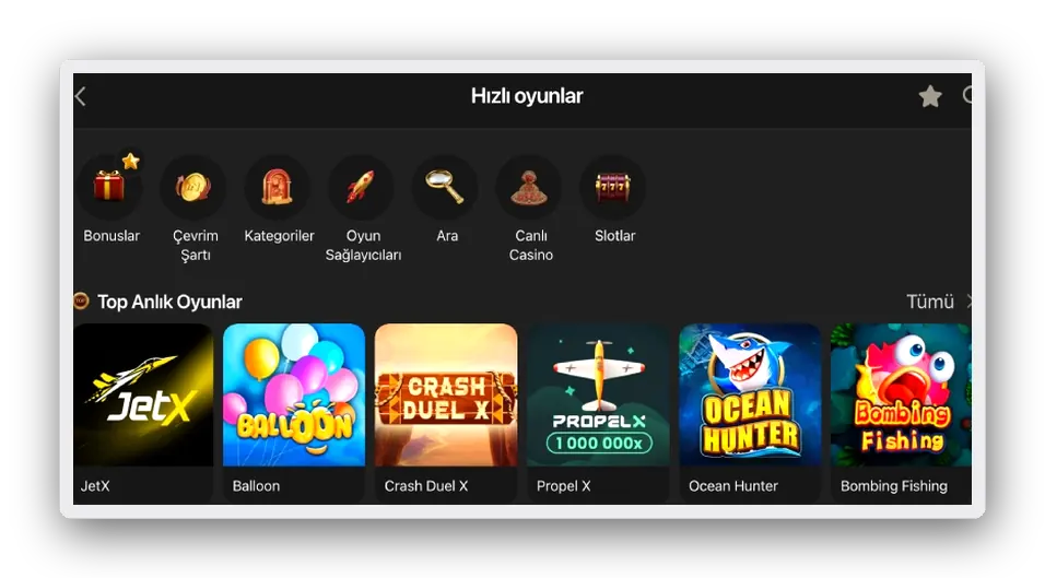 JetX ve Propeller satırı Önizleme: JetX, Balloon, Crash Duel X ve Propeller kutularıyla hızlı oyunlar satırı