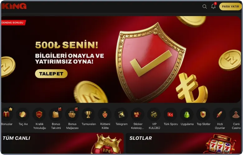500 TL deneme afişi Önizleme: kalkan simgesi, 500 TL tutarı ve talep düğmesi bulunan deneme bonusu afişi